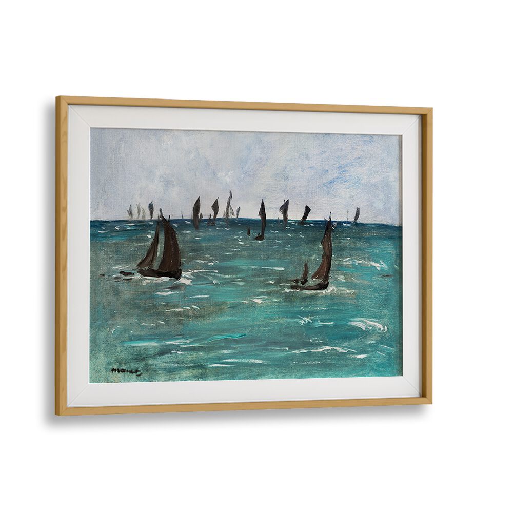 BOATS AT BERCK-SUR-MER (1873)  , VINTAGE PAINTINGS