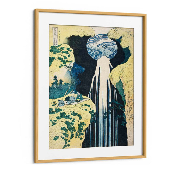 THE WATERFALL OF AMIDA BEHIND THE KISO ROAD BY KATSUSHIKA HOKUSAI, JAPANESE PAINTINGS