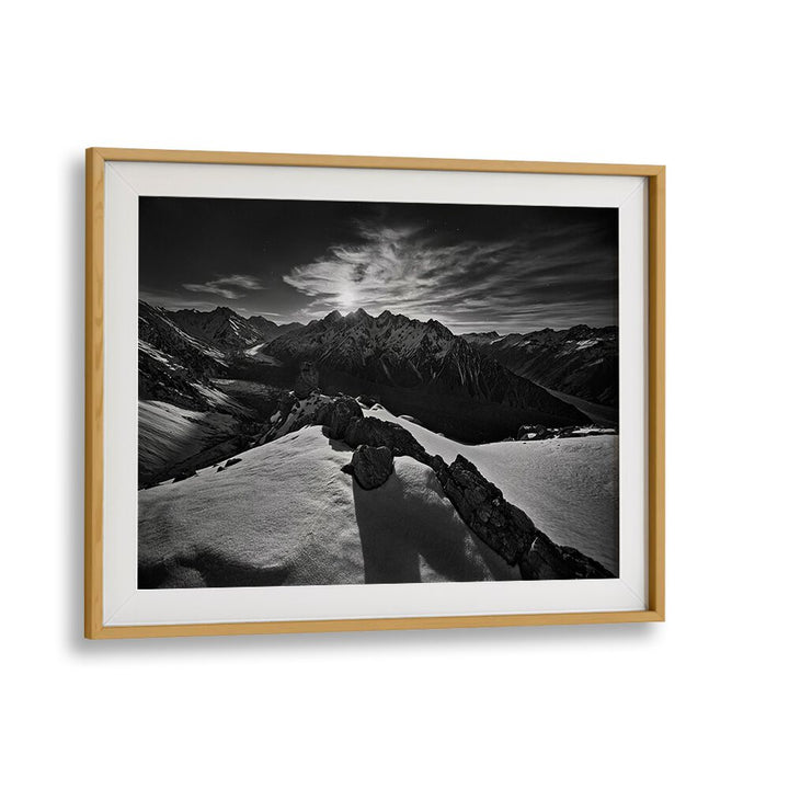 Stunning MOONLIGHT OVER TASMAN GLACIER, PHOTOGRAPHY PRINTS showcasing the glacier's beauty under a night sky.