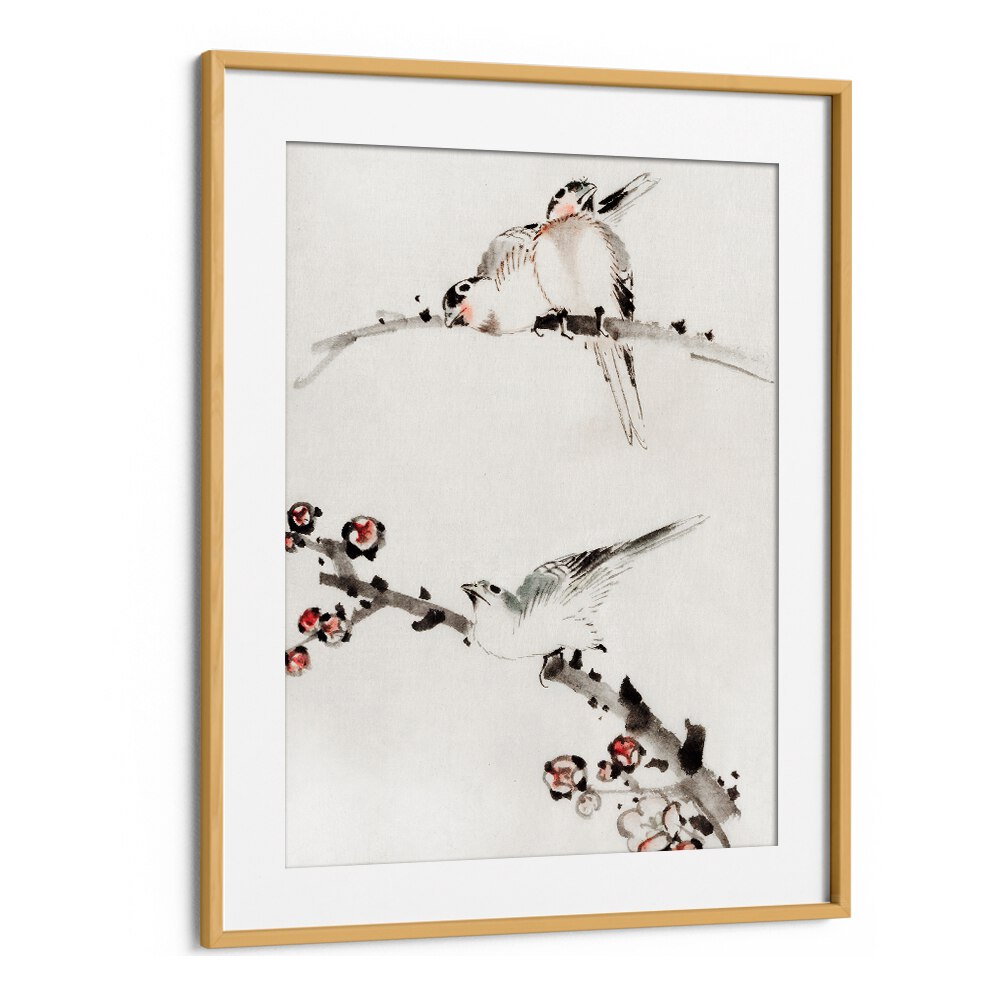 BIRDS ON BRANCHES (1760-1849) BY KATSUSHIKA HOKUSAI, JAPANESE PAINTINGS