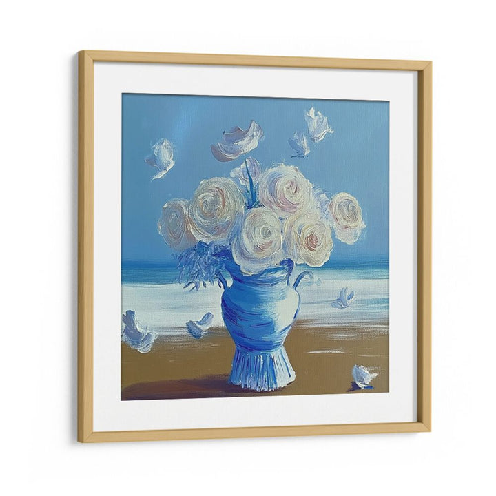 Elegant BLUE ROSES ON THE BEACH artwork, capturing nature's beauty in a stunning centerpiece for your decor.