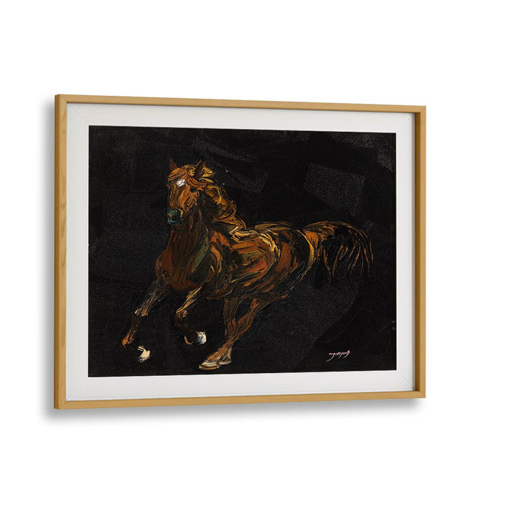 Dynamic artwork featuring a brown horse, perfect for animal paintings enthusiasts. Enhance your space with art!