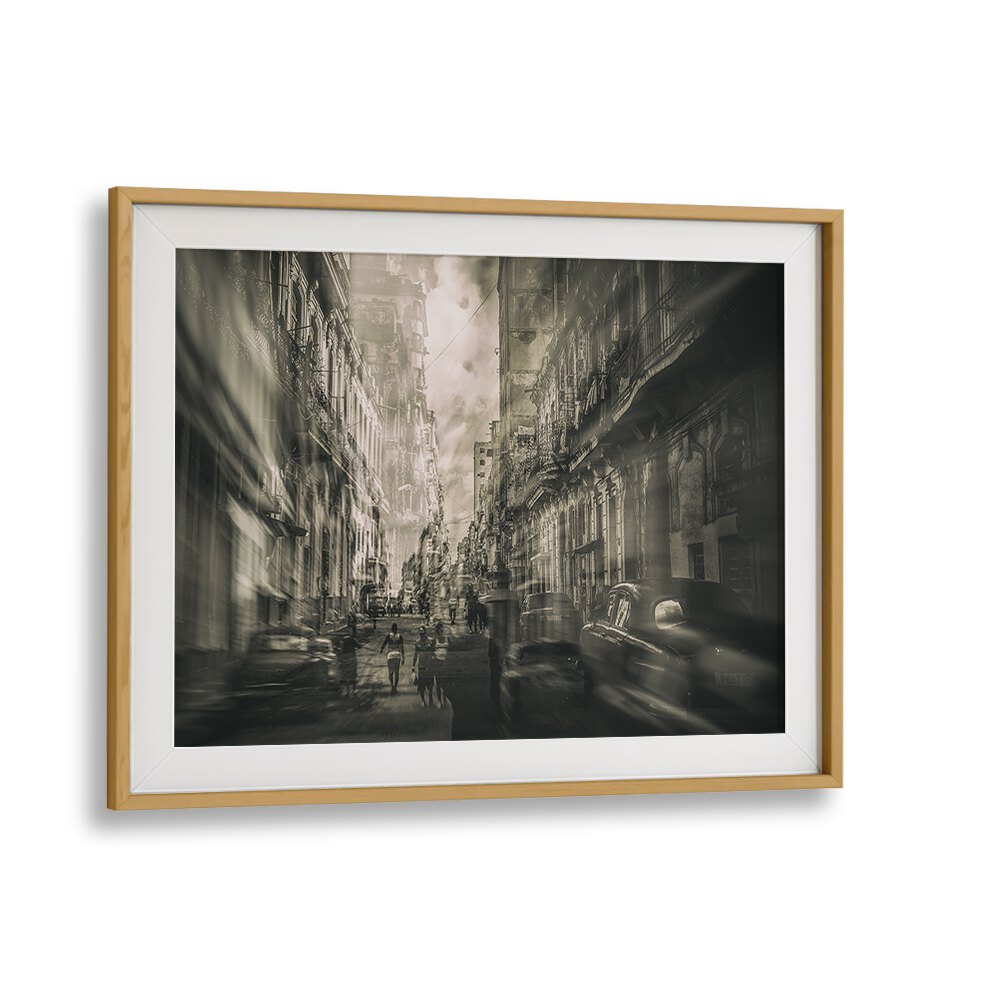 Framed LA HABANA, PHOTOGRAPHY PRINTS showcasing vibrant street life and rich culture in stunning black-and-white detail.