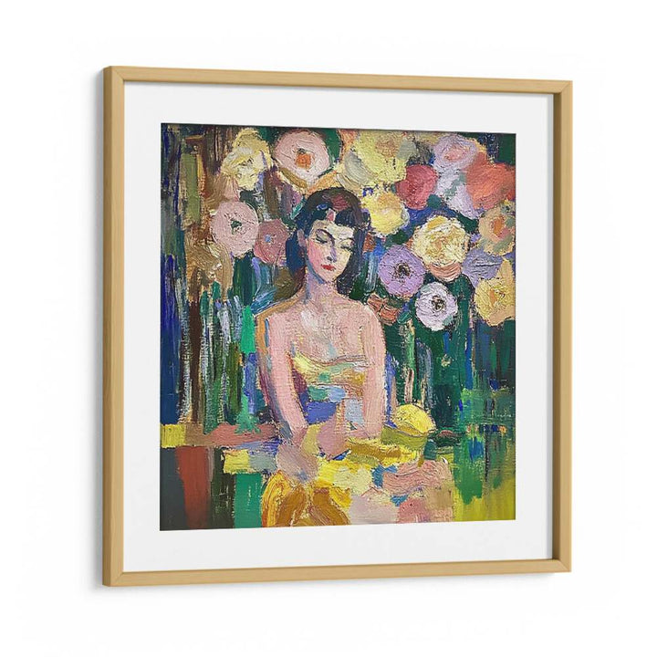 Stunning WOMAN WITH FLOWERS artwork showcasing femininity and elegance, perfect for enhancing any space.