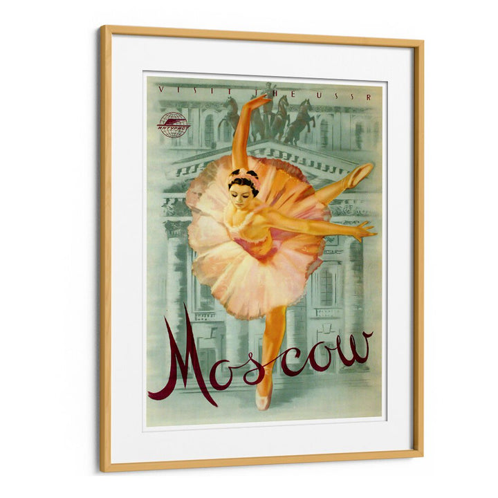 Discover the elegance of MOSCOW I, VINTAGE TRAVEL POSTERS, featuring a stunning ballet dancer in a classic design.