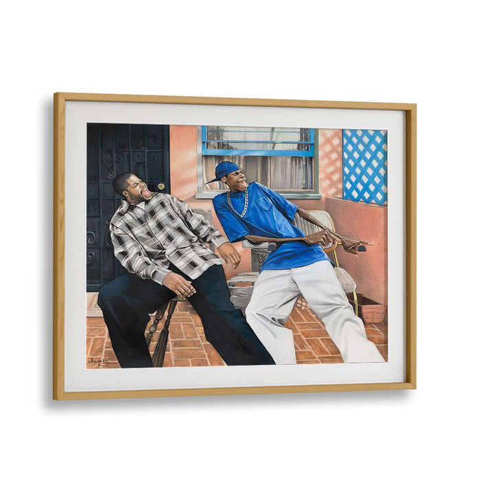 FRIDAY, AFRICAN ART PAINTINGS features vibrant characters in a lively urban scene, enhancing your wall decor.