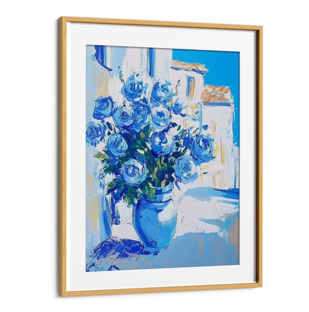 Stunning BLUE ROSES in a vibrant vase, perfect for adding enchantment to your floral collection.
