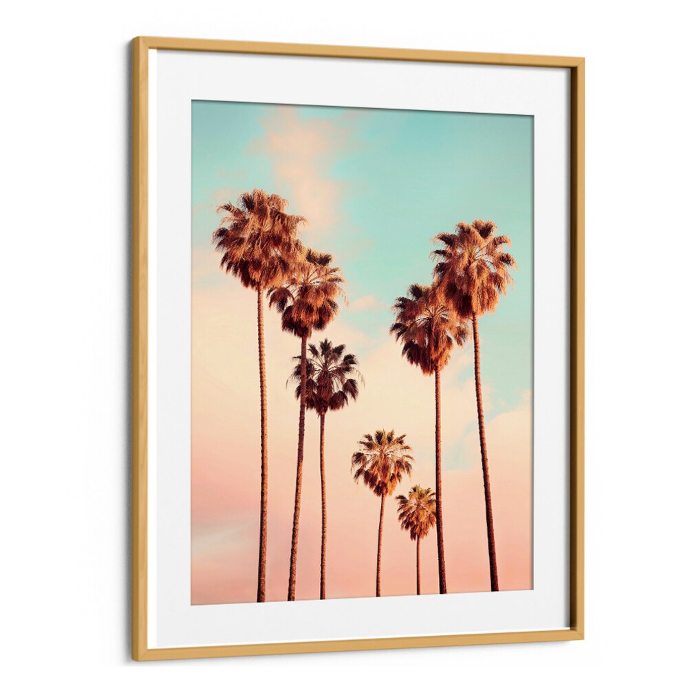 Elegant WESTWOOD PALM TREES, BEACH PAINTINGS capture a tropical sunset, enhancing your garden with vibrant beauty.