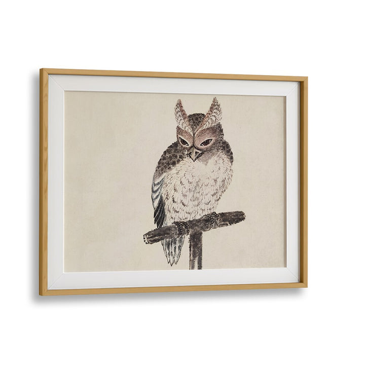 OWL FROM ALBUM OF SKETCHES (1814) BY KATSUSHIKA HOKUSAI, JAPANESE PAINTINGS