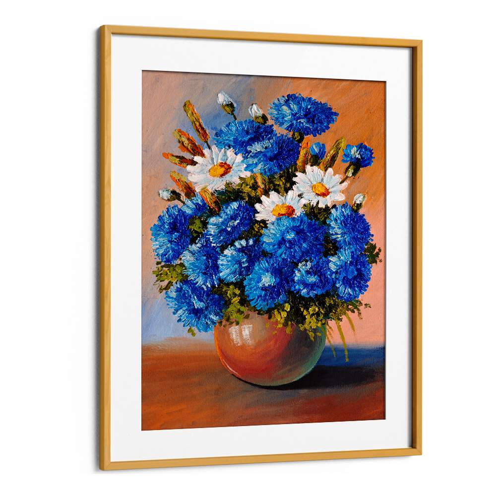 BLUE AND WHITE PETALS, VINTAGE EUROPEAN PAINTINGS