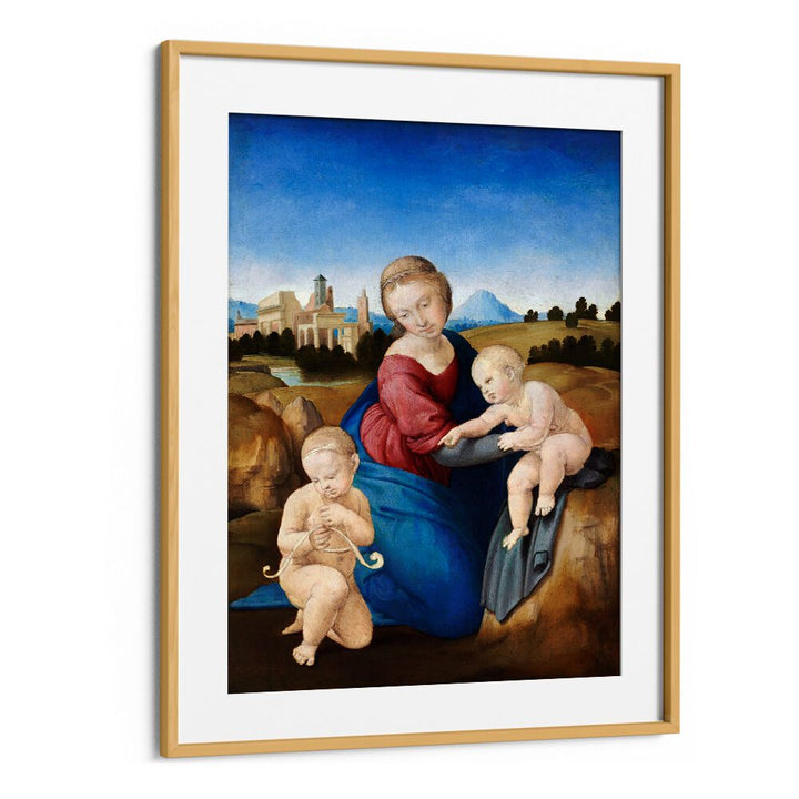 MADONNA AND CHILD WITH THE INFANT SAINT JOHN (1508) BY RAPHAEL RAFFAELLO , VINTAGE PAINTINGS