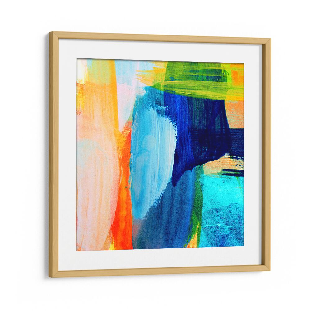 Vibrant TROPICAL HEAT I, ABSTRACT PAINTINGS displayed in a sleek frame, perfect for modern home decor.