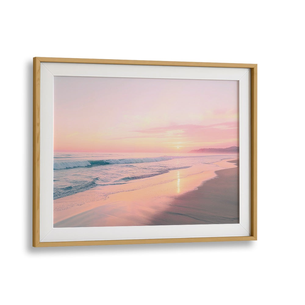 Tranquil SUNSET SERENITY, BEACH PAINTINGS by Philippe Hugonnard, featuring warm sunset hues on a serene beach.