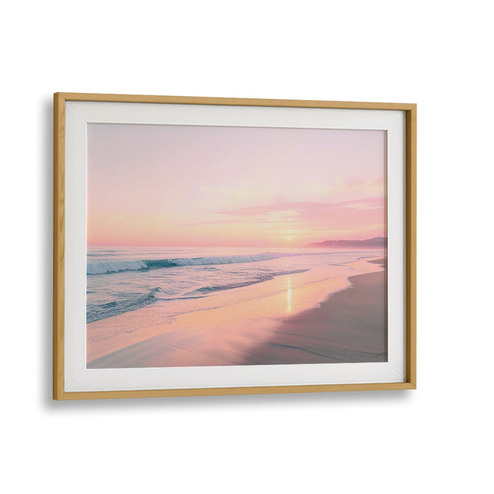 Tranquil SUNSET SERENITY, BEACH PAINTINGS by Philippe Hugonnard, featuring warm sunset hues on a serene beach.