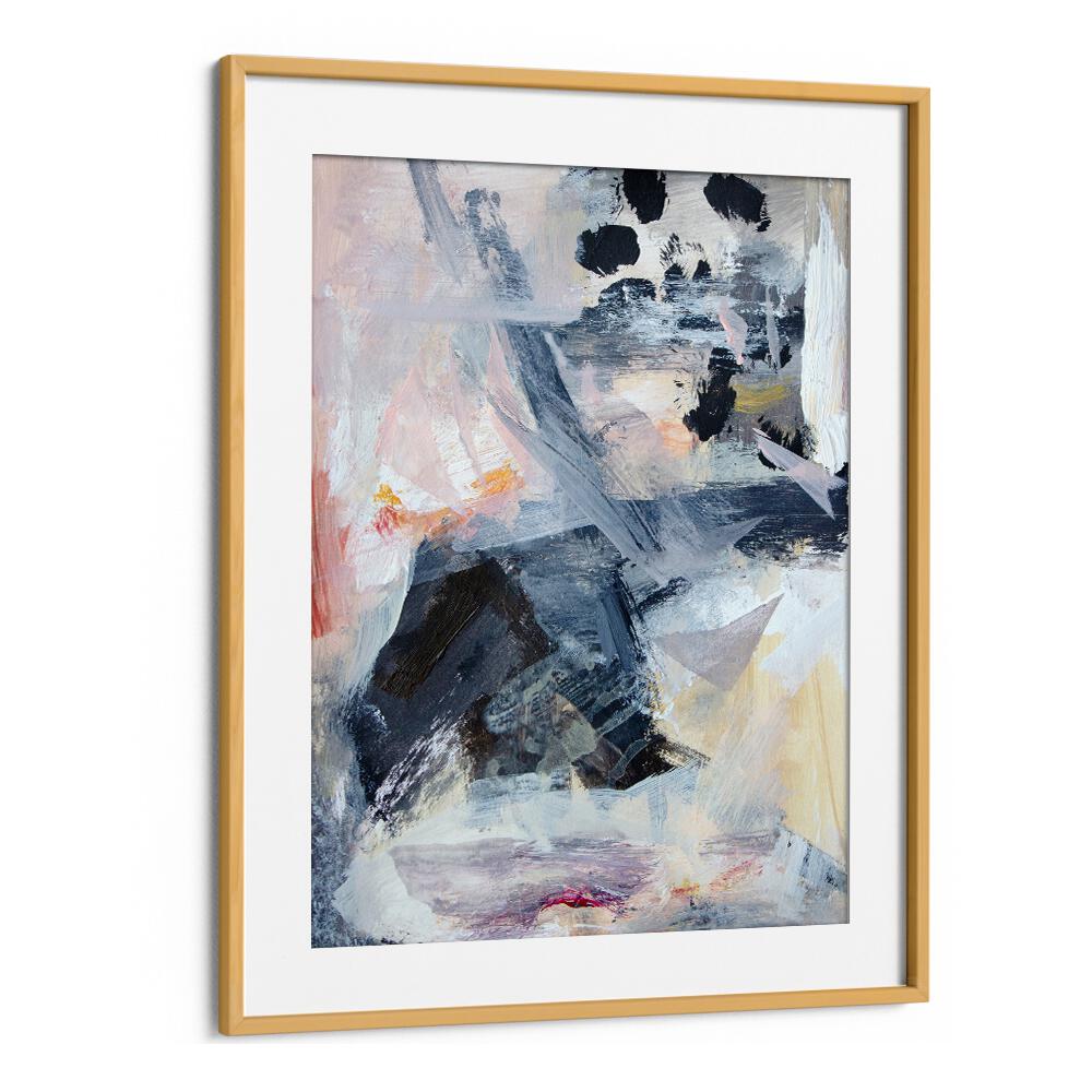 Framed LAYERS AND SHAPES, ABSTRACT PAINTINGS showcasing vibrant colors and dynamic textures for modern decor.