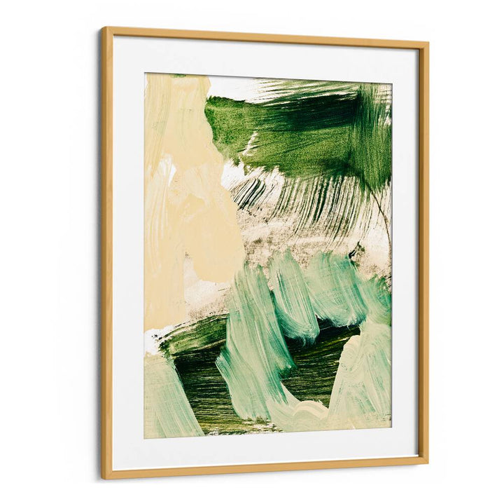 Elegant minimalist painting featuring abstract brushstrokes in green and beige, perfect for modern decor. MINIMALIST PAINTING, ABSTRACT PAINTINGS.