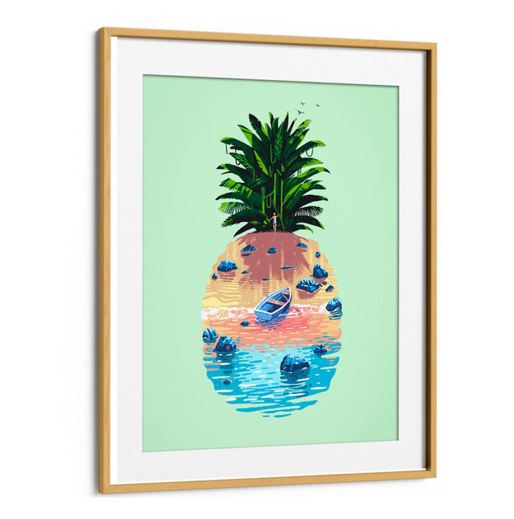 Vibrant PINEAPPLE ISLAND, BEACH PAINTINGS showcasing tropical vibes and serene waters, perfect for any art lover.