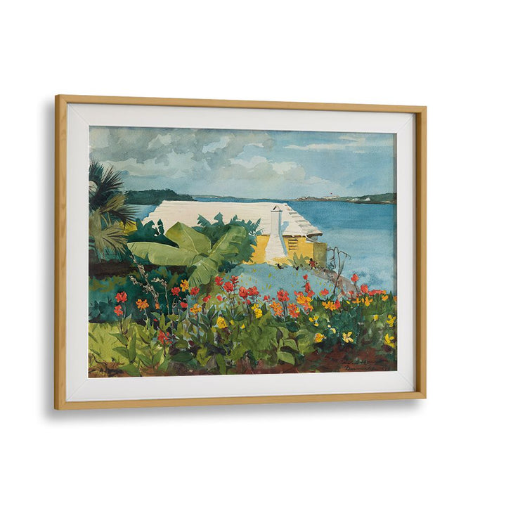 FLOWER GARDEN AND BUNGALOW, BERMUDA (1899)  , VINTAGE PAINTINGS