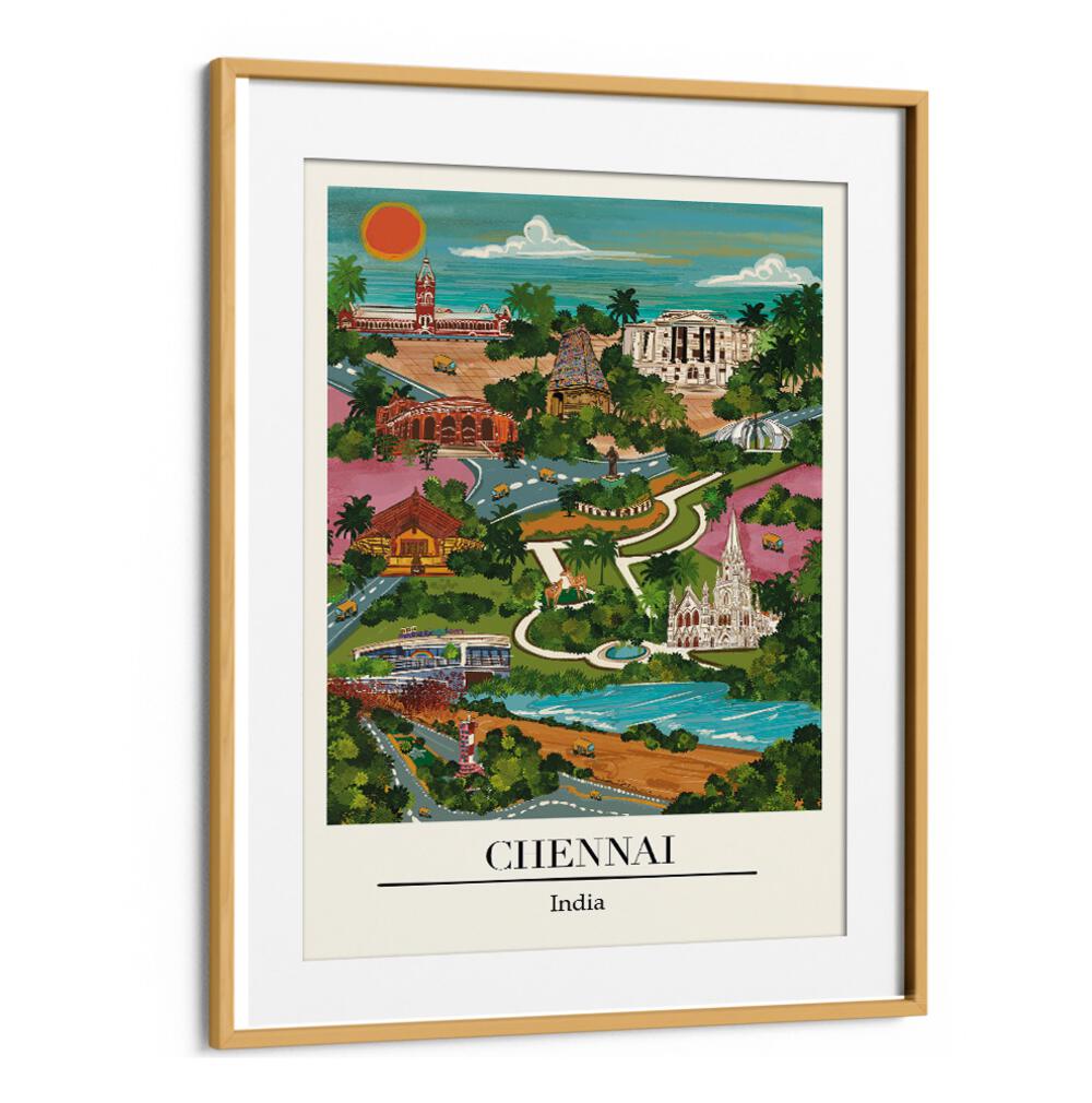 Chennai travel posters showcase vibrant illustrations of the city's charm by Saumya Agarwal, perfect for wall decor.