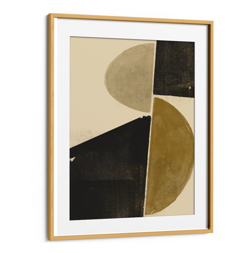 Stylish INTERACTION BALANCE NO.II, GEOMETRIC ART PRINTS in a modern frame, perfect for enhancing your space.