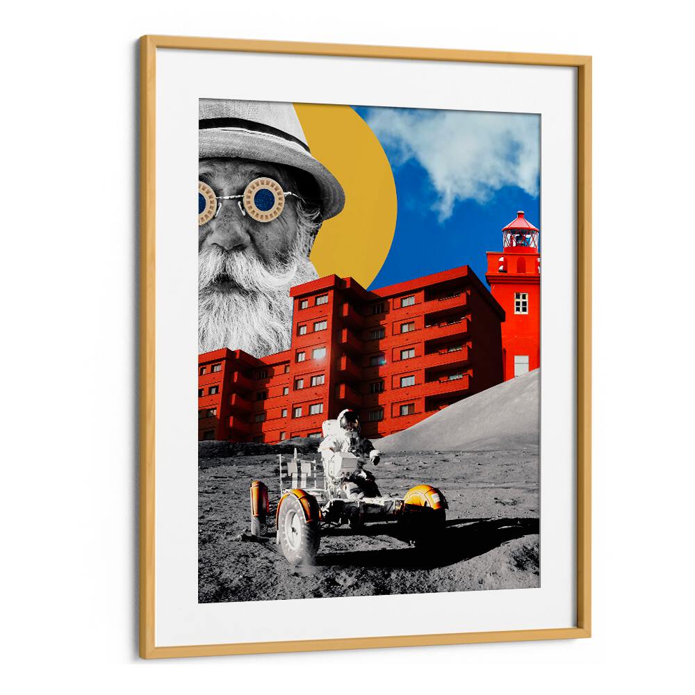 Colorful surreal art print featuring a whimsical landscape, part of the UNIVERSE, SURREAL ART PRINTS collection.