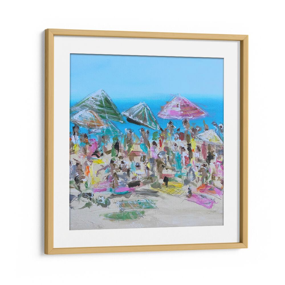 Enjoy the lively scene of VIBRANT BEACH BLISS, BEACH PAINTINGS, capturing the essence of seaside joy at home.