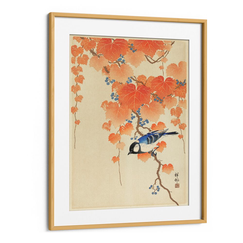 GREAT TIT ON PAULOWNIA BRANCH (1925 - 1936) , JAPANESE PAINTINGS , JAPANESE ART PRINTS