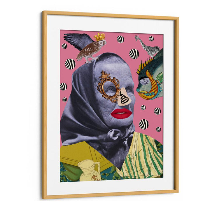 Surreal art print titled "GRANDMOTHER," blending tradition with vibrant creativity for a unique home decor piece.