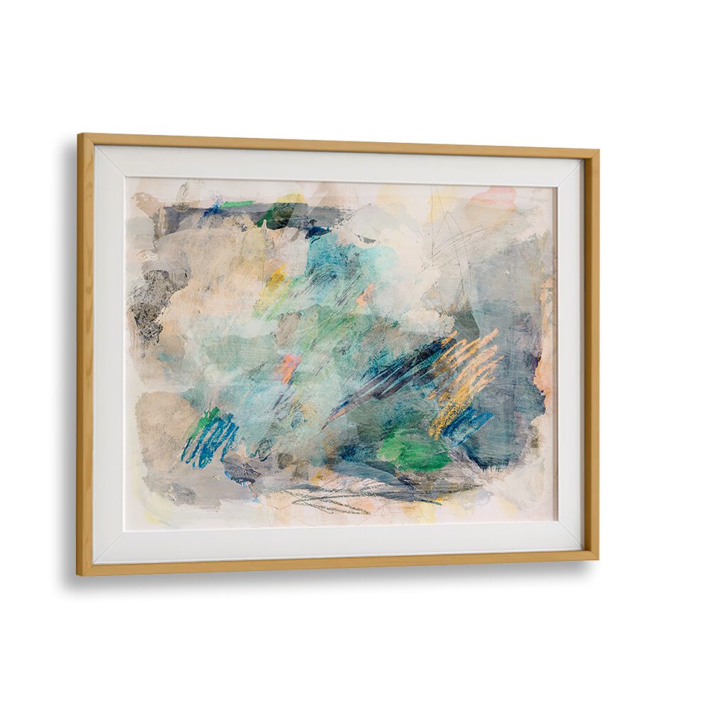 Soft pastel hues create a captivating abstract painting, perfect for modern decor. Enhance your space with art.