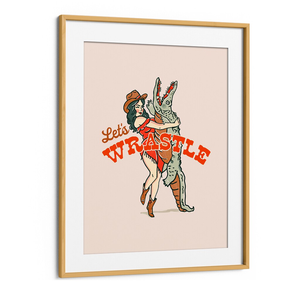 LETS WRASTLE POSTER BY THE WHISKEY GINGER , WALL ART PRINTS