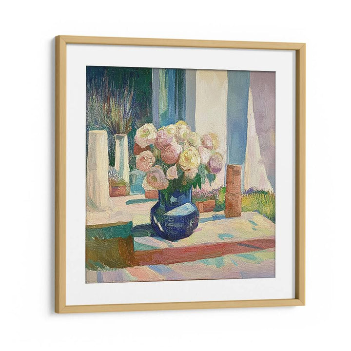 Stunning ROSES IN A BLUE VASE create an elegant centerpiece, perfect for enhancing home decor with vibrant beauty.