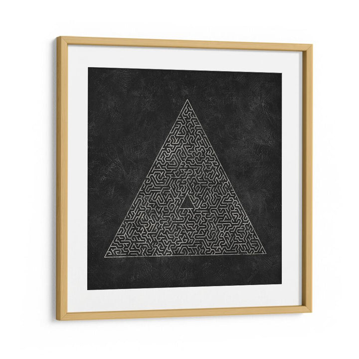 Stunning THE PYRAMID MAZE ESCAPE II, GEOMETRIC ART PRINTS in a stylish frame, perfect for modern decor enhancement.