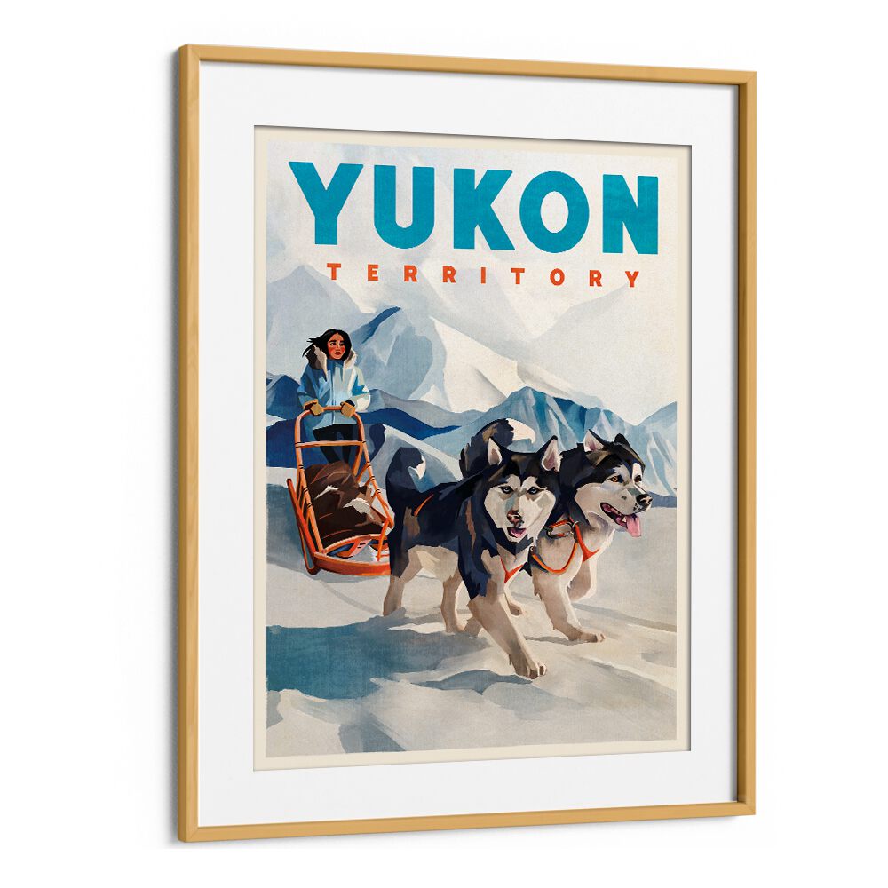 YUKON TERRITORY DOG SLED TRAVEL POSTER BY THE WHISKEY GINGER , TRAVEL POSTERS