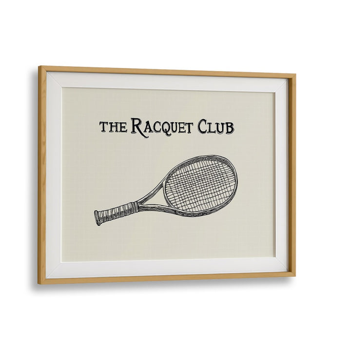 Framed vintage tennis racquet illustration, perfect for sports posters and tennis enthusiasts. Ideal for decor!