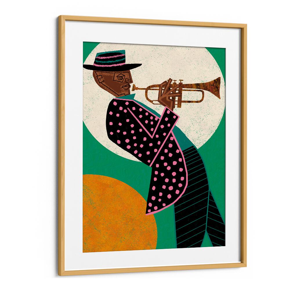 Colorful MUSICIAN GUY I, MOVIE POSTERS design featuring a jazz musician, perfect for art lovers and music enthusiasts.