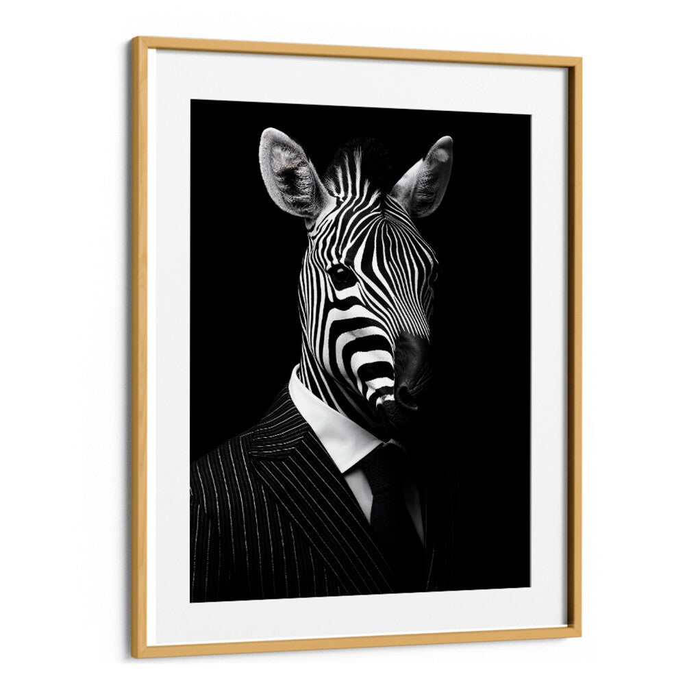 Stylish WILD SUITS - ZEBRA, ANIMAL PAINTINGS featuring a zebra in a suit, perfect for unique decor by Philippe Hugonnard.
