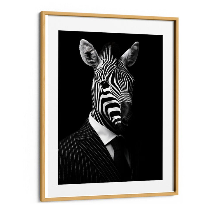 Stylish WILD SUITS - ZEBRA, ANIMAL PAINTINGS featuring a zebra in a suit, perfect for unique decor by Philippe Hugonnard.