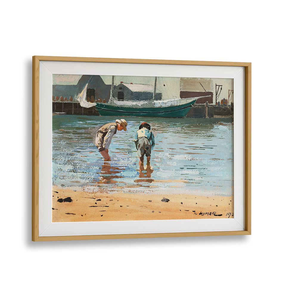 BOYS WADING (1873)  , VINTAGE PAINTINGS