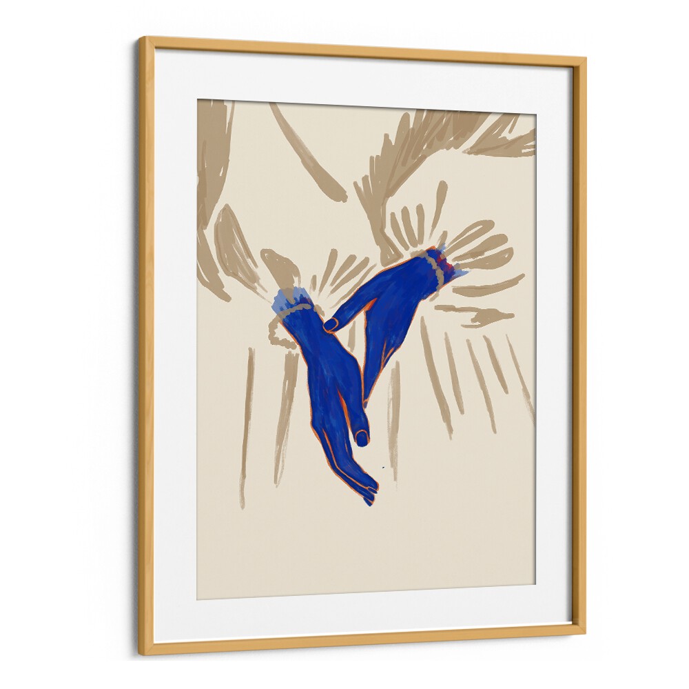 Vibrant blue hands create a striking visual in the MAARTJE, PORTRAITS collection, celebrating artistry and emotion.