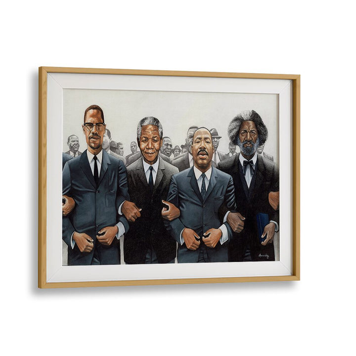 Strength in Numbers, African Art Paintings features iconic figures united in a powerful display of solidarity and strength.