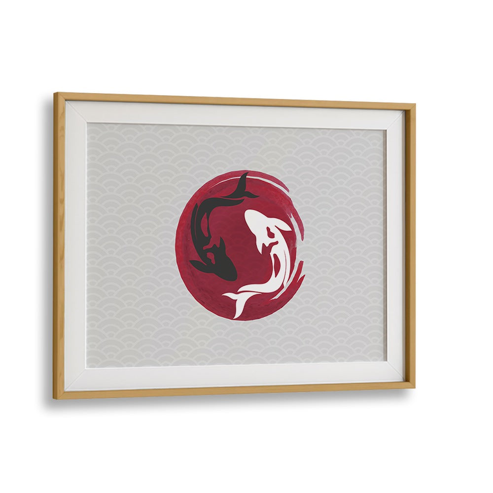 KOI LOVE II, JAPANESE PAINTINGS features elegant koi fish in a harmonious design, perfect for tranquil home decor.