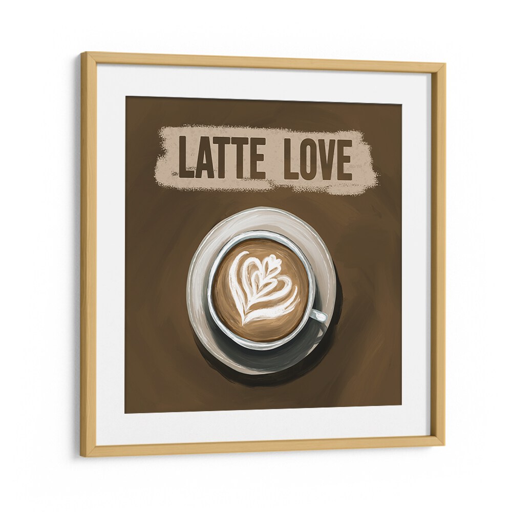 Latte Love, Bar art featuring a beautifully crafted latte with heart design, perfect for café decor.
