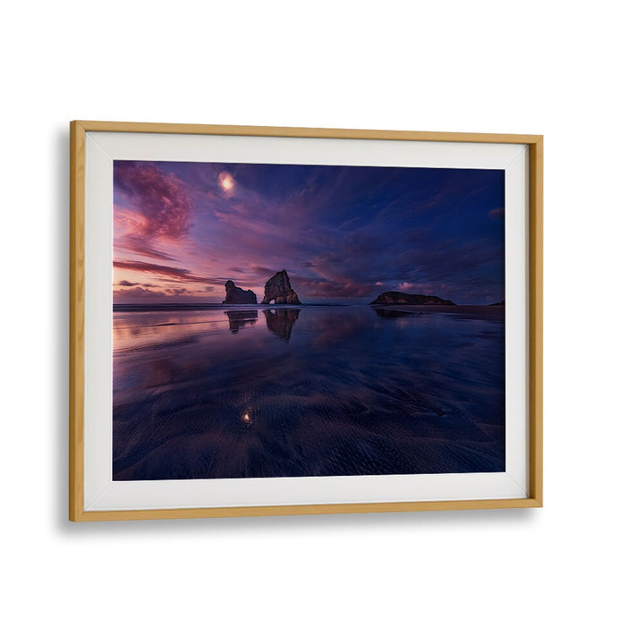 Captivating twilight scene of Golden Bay, ideal for decor with GOLDEN BAY WHEN NIGHT FALLS, PHOTOGRAPHY PRINTS.
