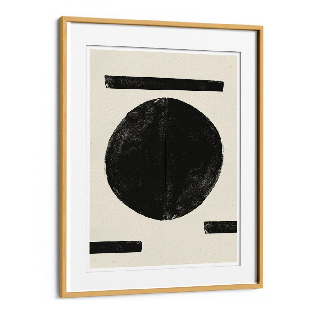 Stylish ZEN NR4 Geometric Art Prints featuring a bold black circle, perfect for modern home decor.