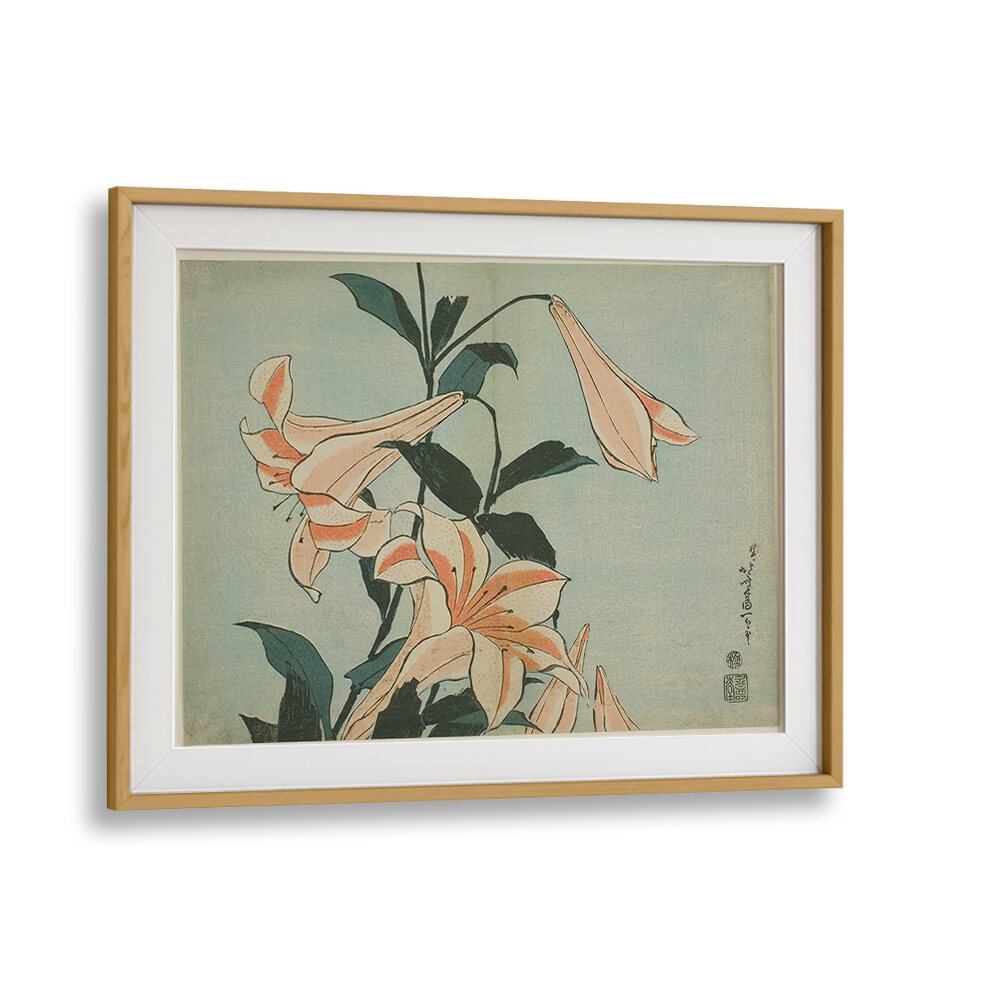 HOKUSAI'S LILIES , VINTAGE PAINTINGS