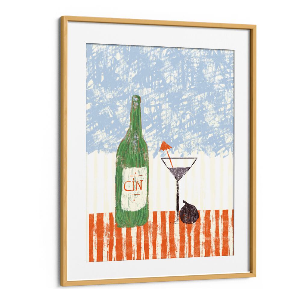 Brighten your space with CIN CIN IV, KITCHEN POSTERS featuring a stylish gin bottle and cocktail art for modern kitchens.