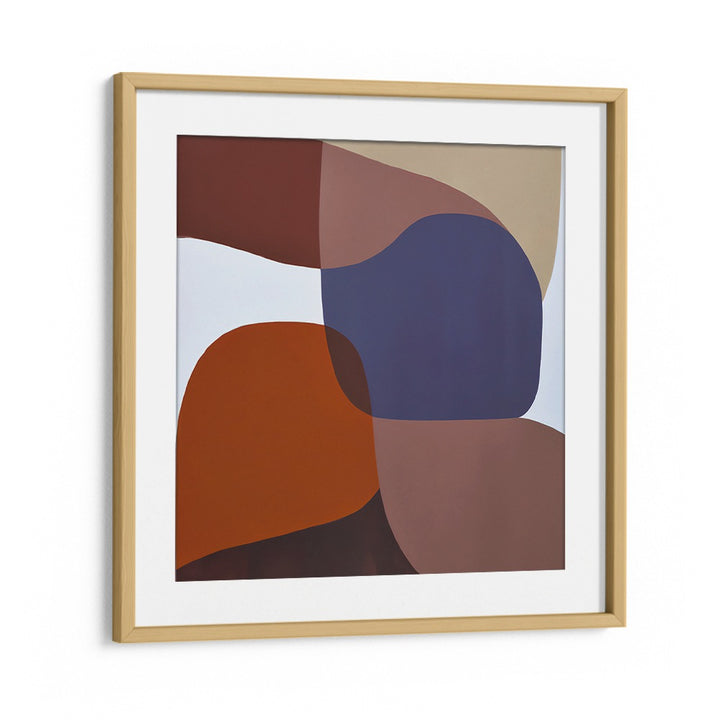 VISION , ABSTRACT PAINTINGS with warm earth tones and organic shapes in a wooden frame from Oakwood Mount collection.