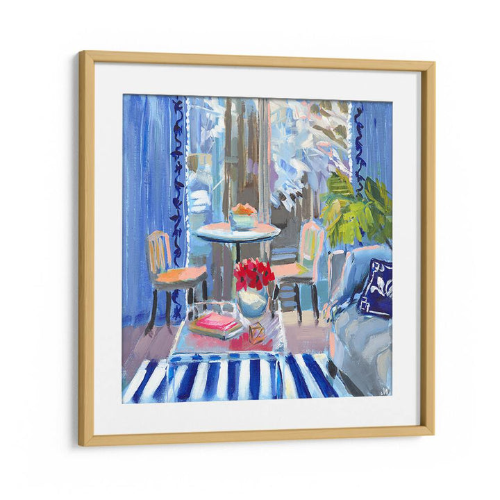 Elegant MOODY BLUES, BAR & CAFE ART brings cozy café vibes to your space with its stunning abstract design.