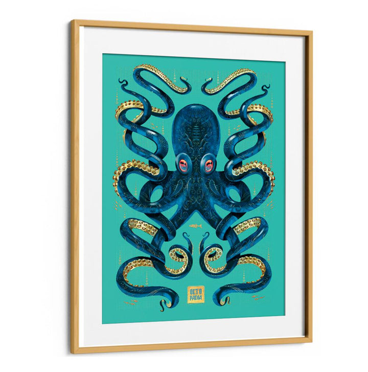 Vibrant OCTOPUS BLUE GOLD, BEACH PAINTINGS showcasing elegance and sophistication for your home decor.