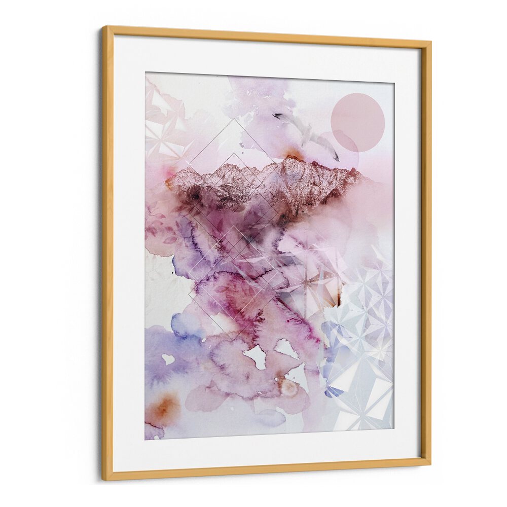 Elegant DUSK II, ABSTRACT PAINTINGS featuring soft watercolor blends and geometric patterns in a stylish frame.